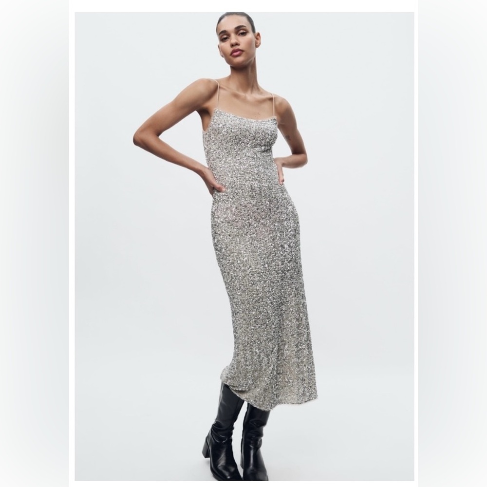 NWT SEQUIN SLIP DRESS ZW COLLECTION